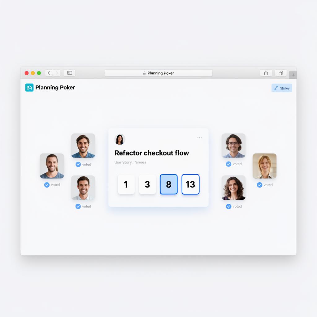 Planning Ace planning poker voting interface